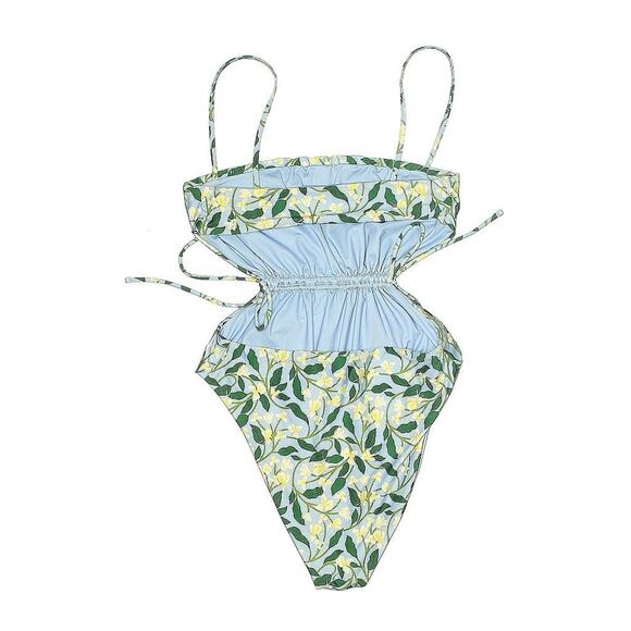 aqua bendita celestial gardenia swimsuit Blue Floral One Piece M - Picture 3 of 4